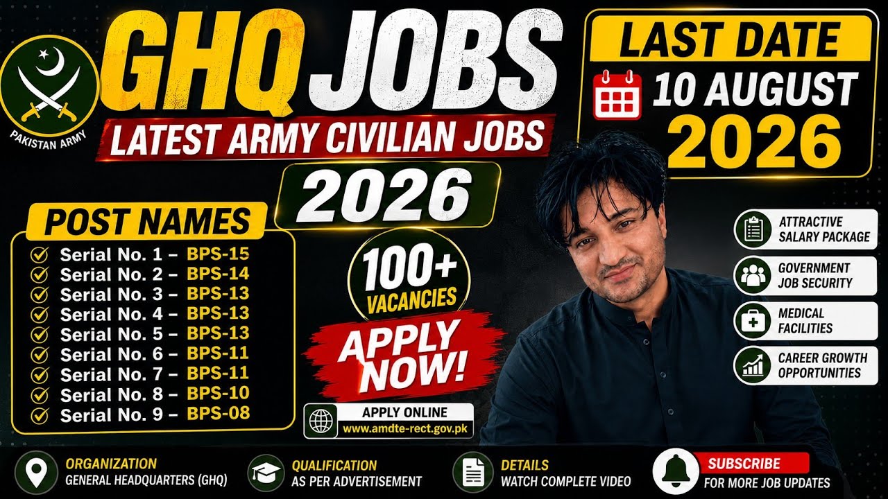 GHQ Rawalpindi Jobs 2025 | Apply Online | New Army Civilian Jobs | Last Date & Post Names