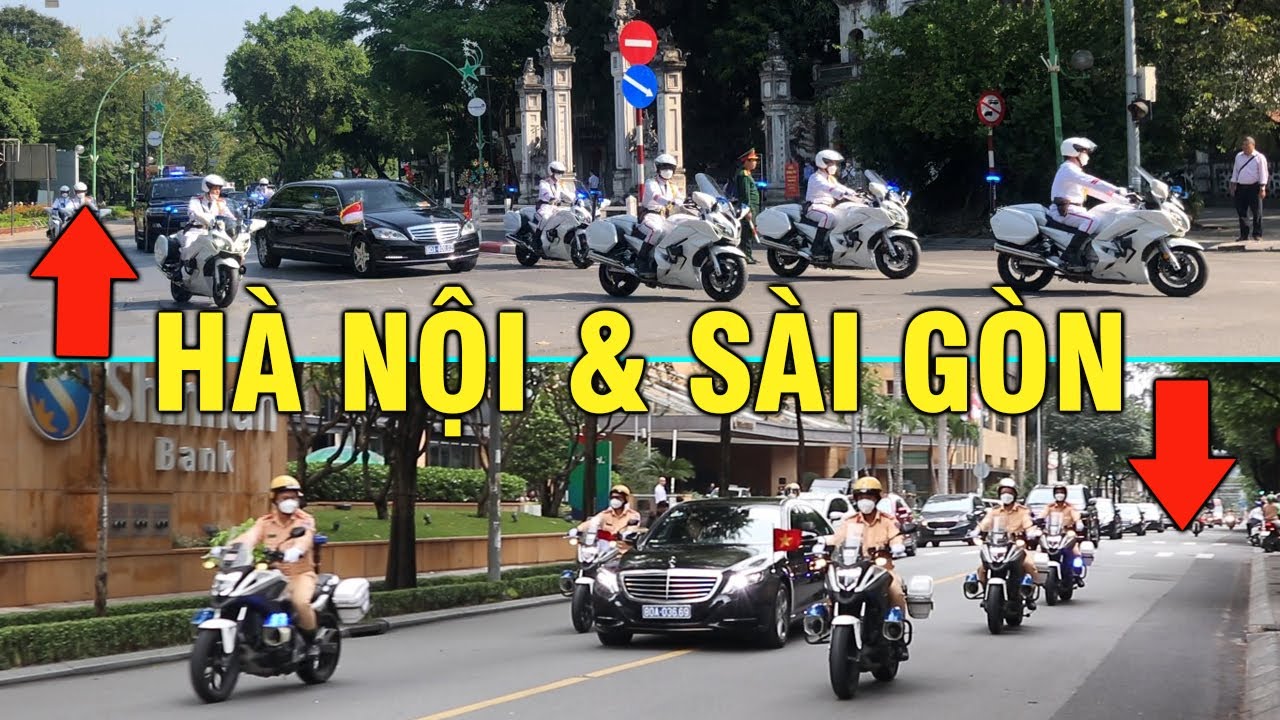 Hai phong cách mở đường cho đoàn xe nguyên thủ quốc gia Singapore đầy hấp dẫn ở Hà Nội và Sài Gòn