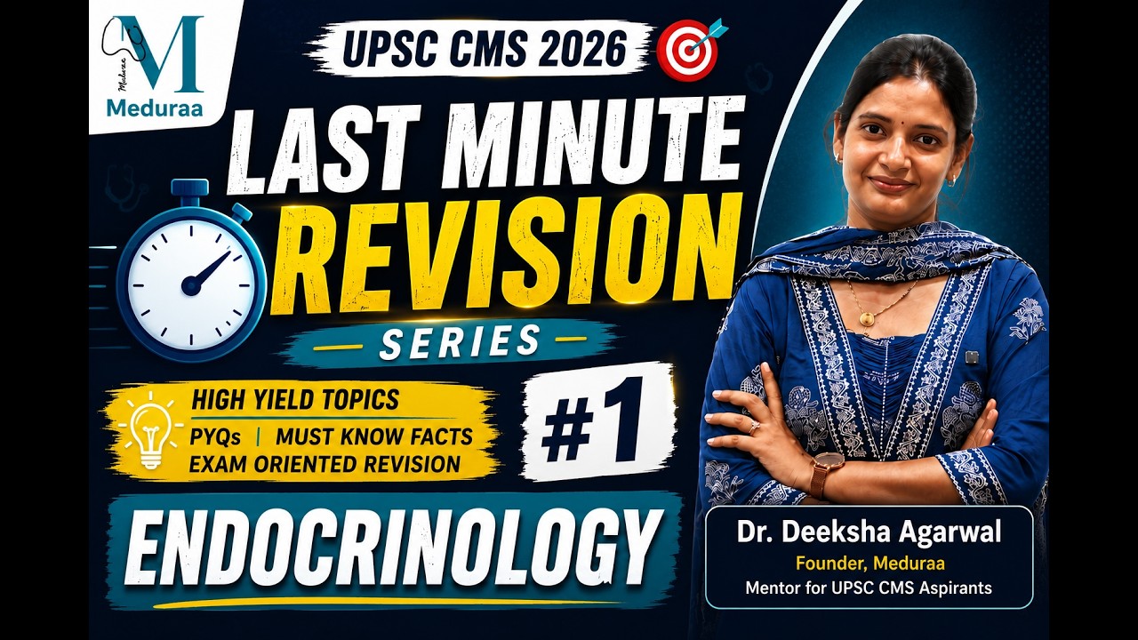 LAST MINUTE REVISION SERIES #1 | UPSC CMS 2026 | Dr Deeksha Agarwal |