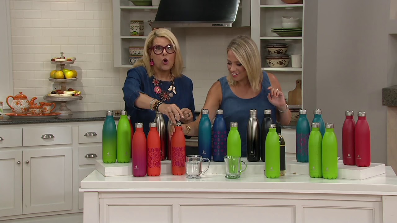 Manna Vogue S/2 25-oz Double Wall Stainless Steel Water Bottles on QVC