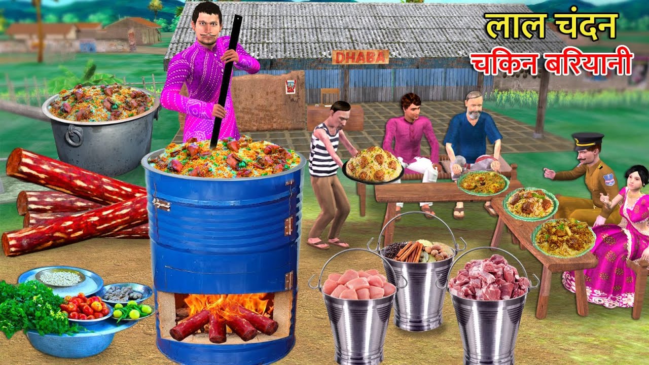 Old Drum Chulha Chicken Mutton Biryani Cooking Dhaba Food Hindi Kahaniya Hindi Moral Stories
