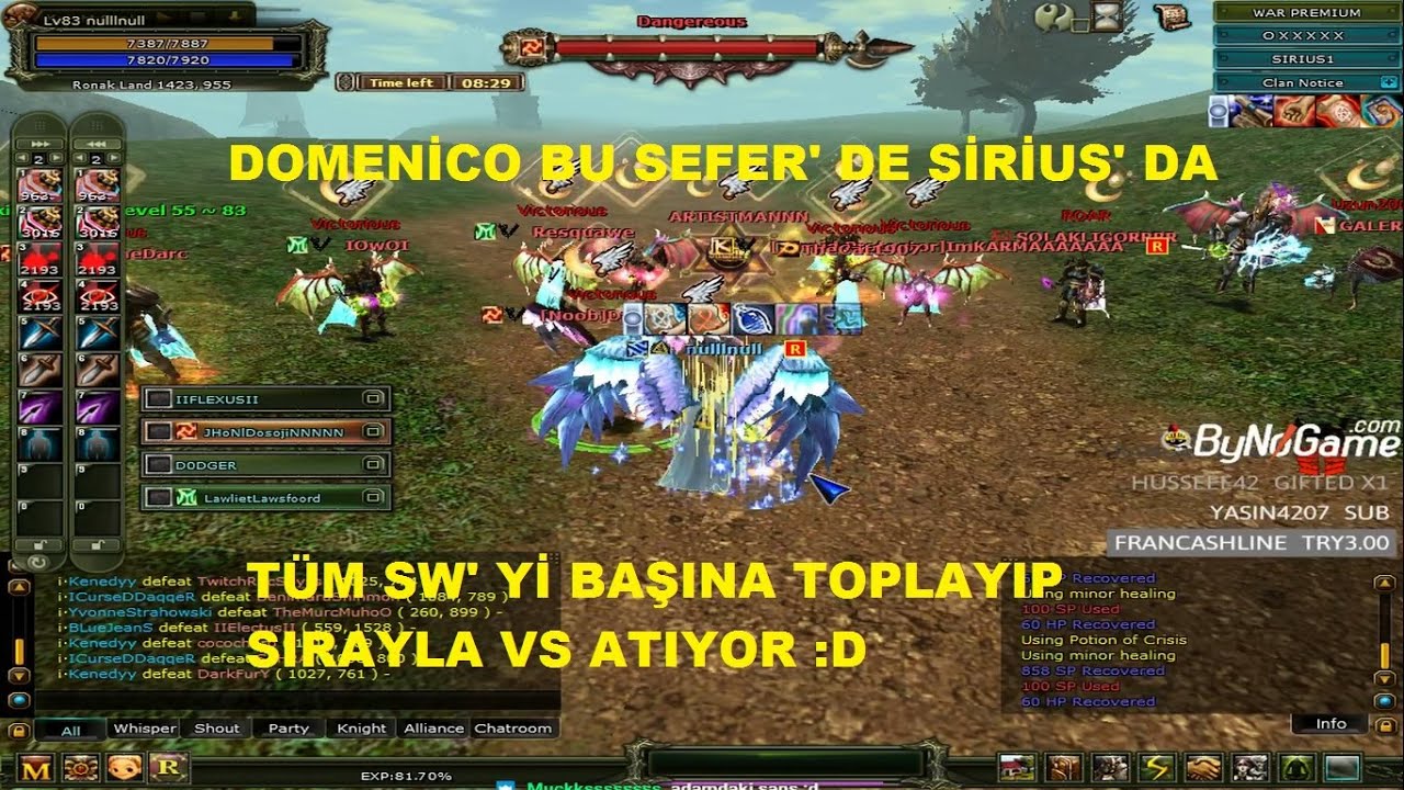 Domenico Şimdi' de Sirius' da - NullNull Full Charına Girip Sw' yi Sıraya Diziyor - Knight Online