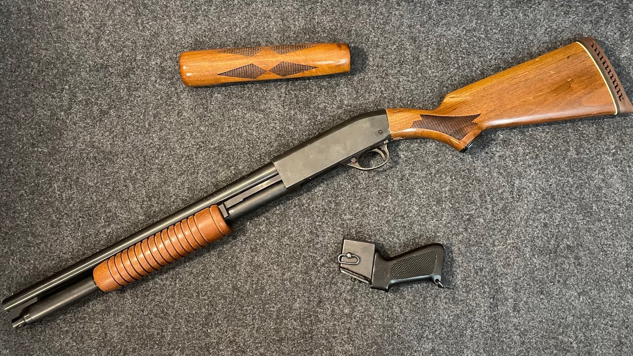 High Standard K1200 upgrades- replaced the crap pistol grip with a walnut stock