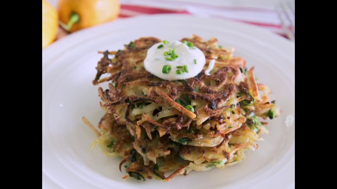 Potato Lace Pancakes with Lemon-Chive Cr&egrave;me Fraiche | CHEFS Catalog