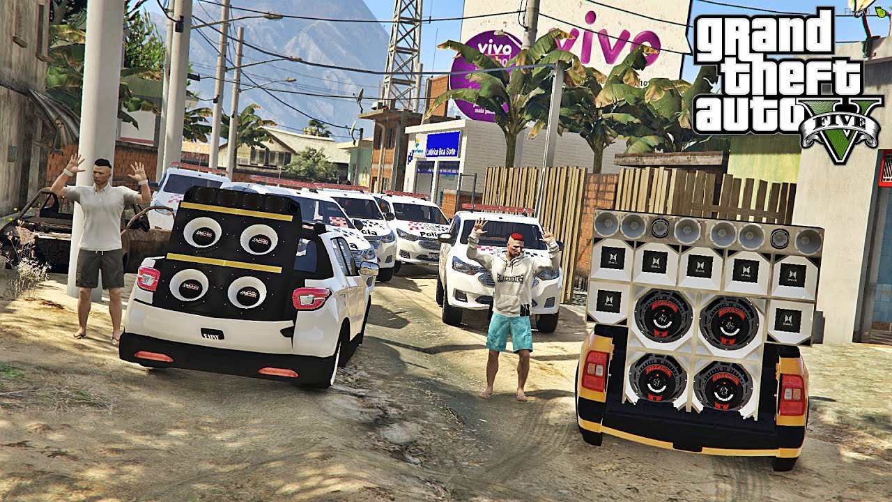 GTA 5 | SAVEIRO CROSS G6 E FIAT TORO ESTRALANDO O PAREDÃO NA FRENTE DO BAR E DEU POLÍCIA !