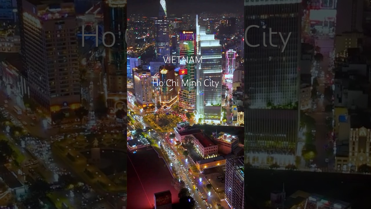 Ho Chi Minh City Night Skyline 🏙️ Vietnam 🇻🇳 #hochiminh #vietnam #shorts