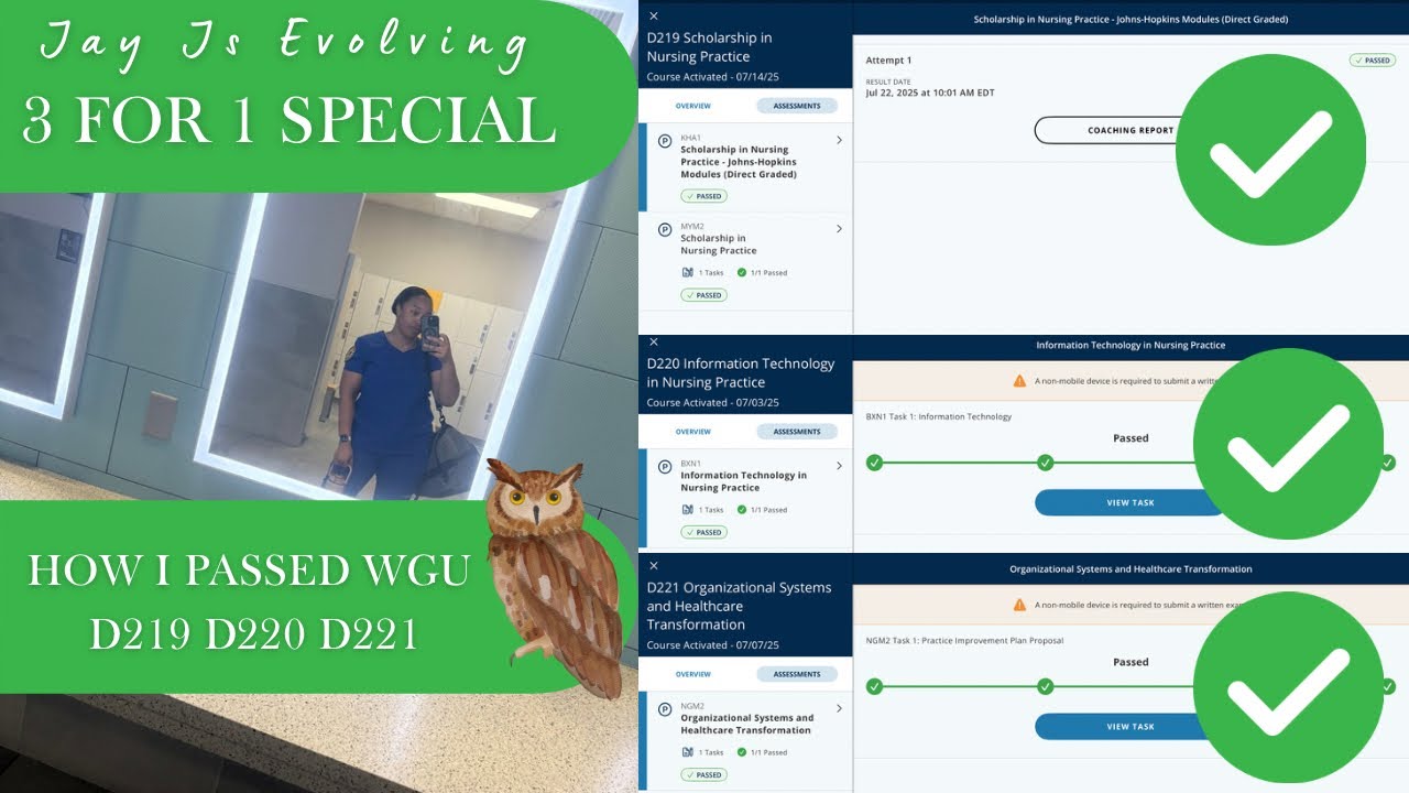 3 for 1 | How I passed WGU D219, D220, D221 
