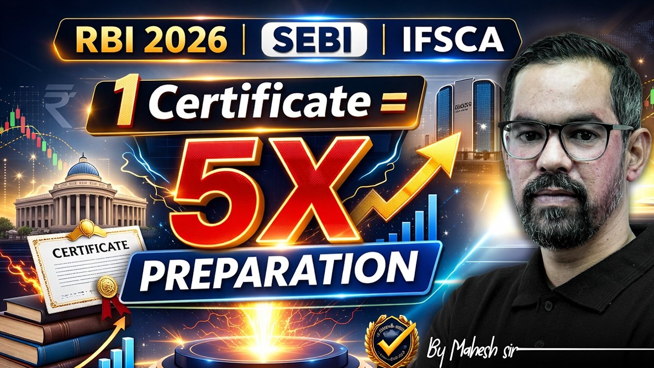 Best Certification for RBI Grade B, SEBI & IFSCA 2026 | RBI Grade B Preparation 2026 | Mahesh Sir