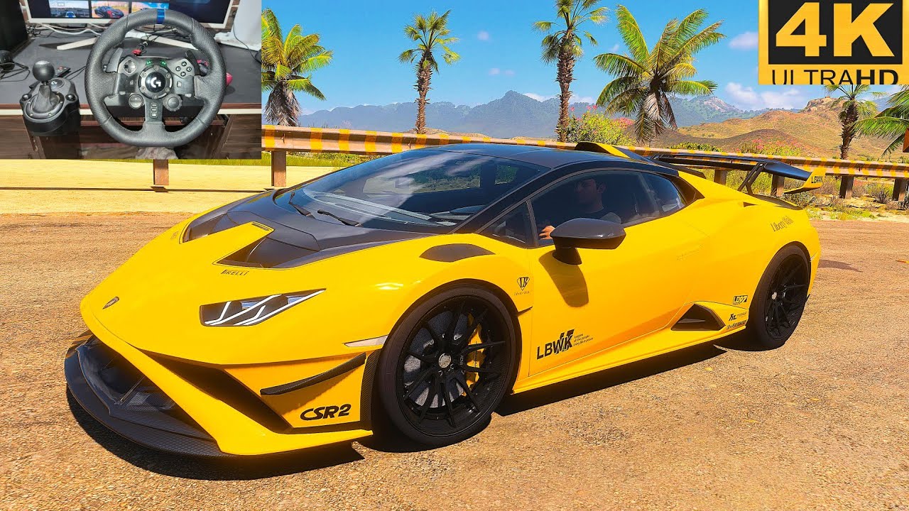 FORZA HORIZON 5 GAMEPLAY 4K 60FPS WITH LOGITECH G 923 |DIRT RACING WITH LAMBORGHINI 
