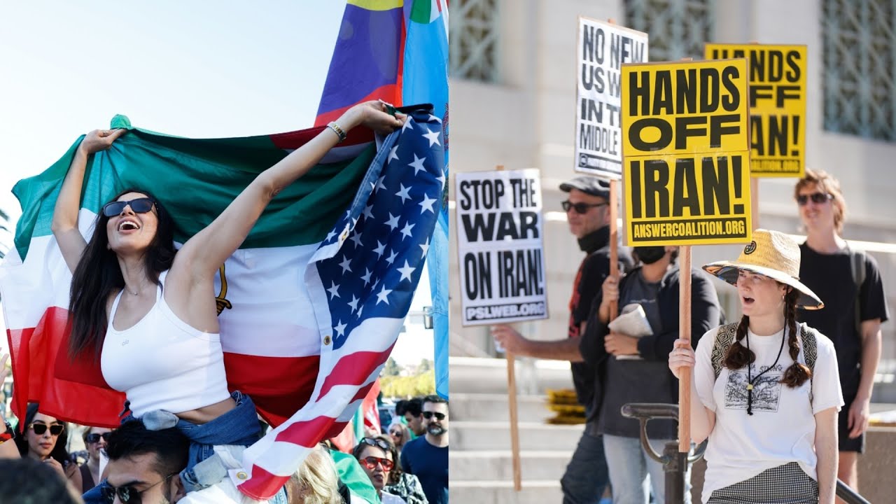 Mixed reactions in US as strikes on Iran spark jubilation and protests