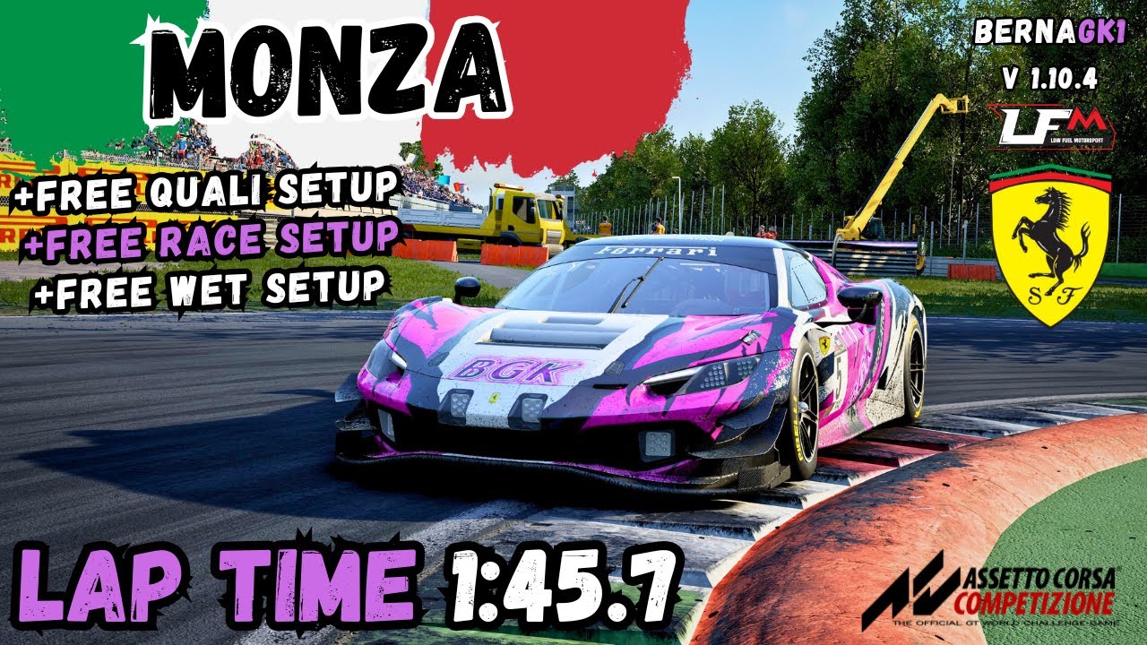 FERRARI 296 GT3 | MONZA 1:45.7 | HOTLAP + FREE SETUP | ACC