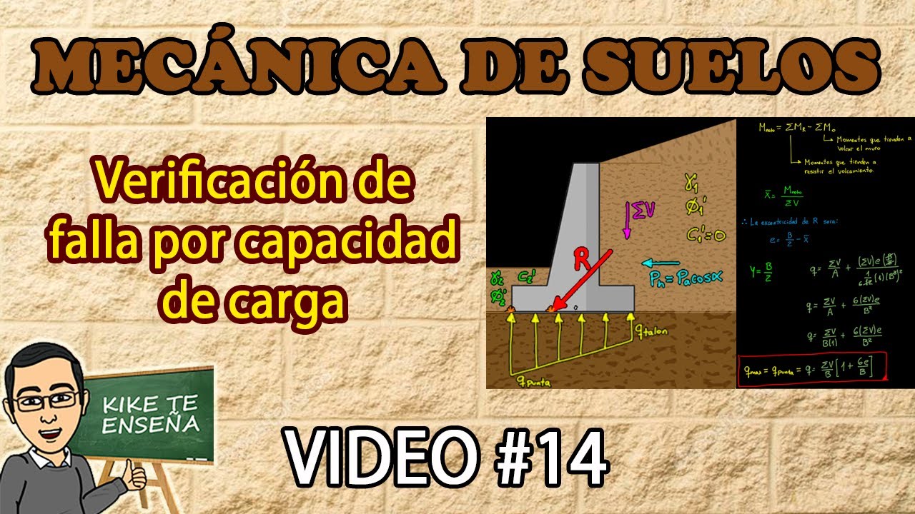 VERIFICACION POR CAPACIDAD DE CARGA EN MUROS DE CONTENCION- CURSO MUROS DE CONTENCIÓN - VIDEO #14