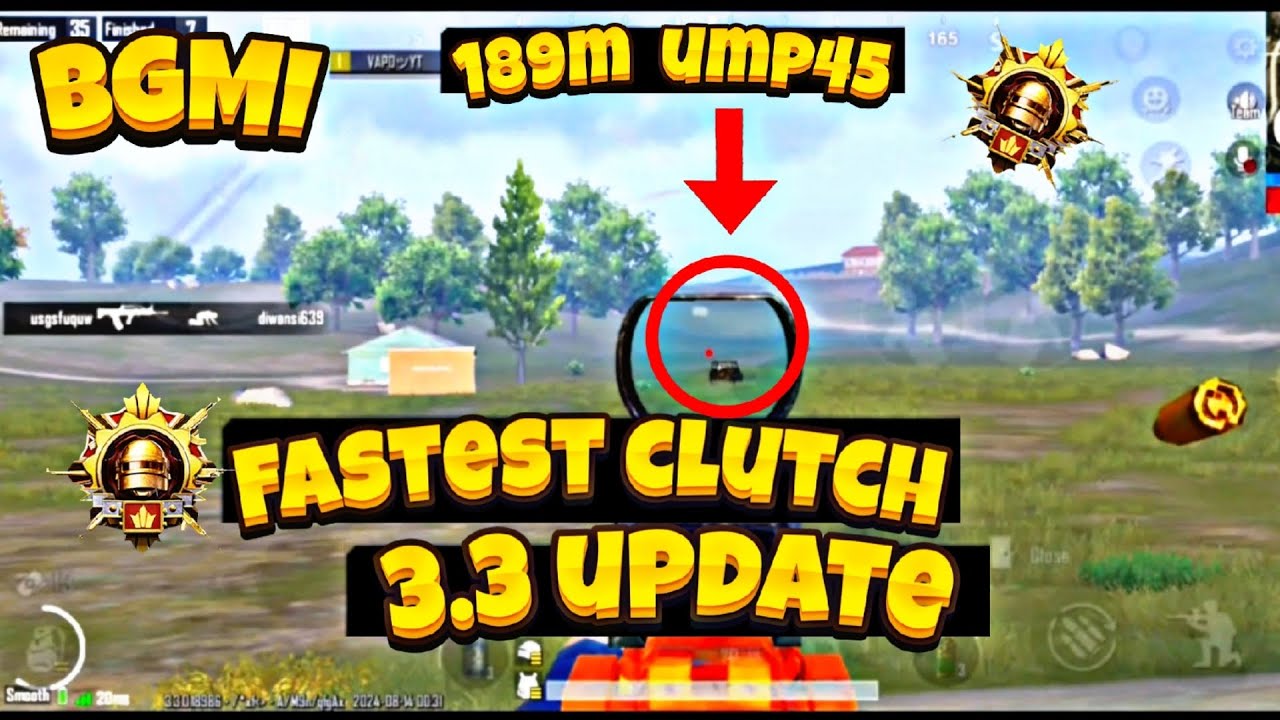 Insane 1v4 Clutch with 189m UMP45 in New BGMI Mode!