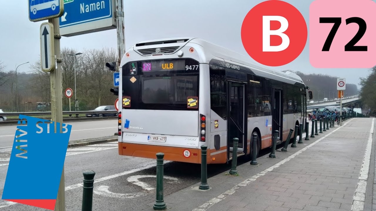 STIB Bus 72 Trajet complet (ULB vers ADEPS) dans un VOLVO 7900 Hybrid (9477)