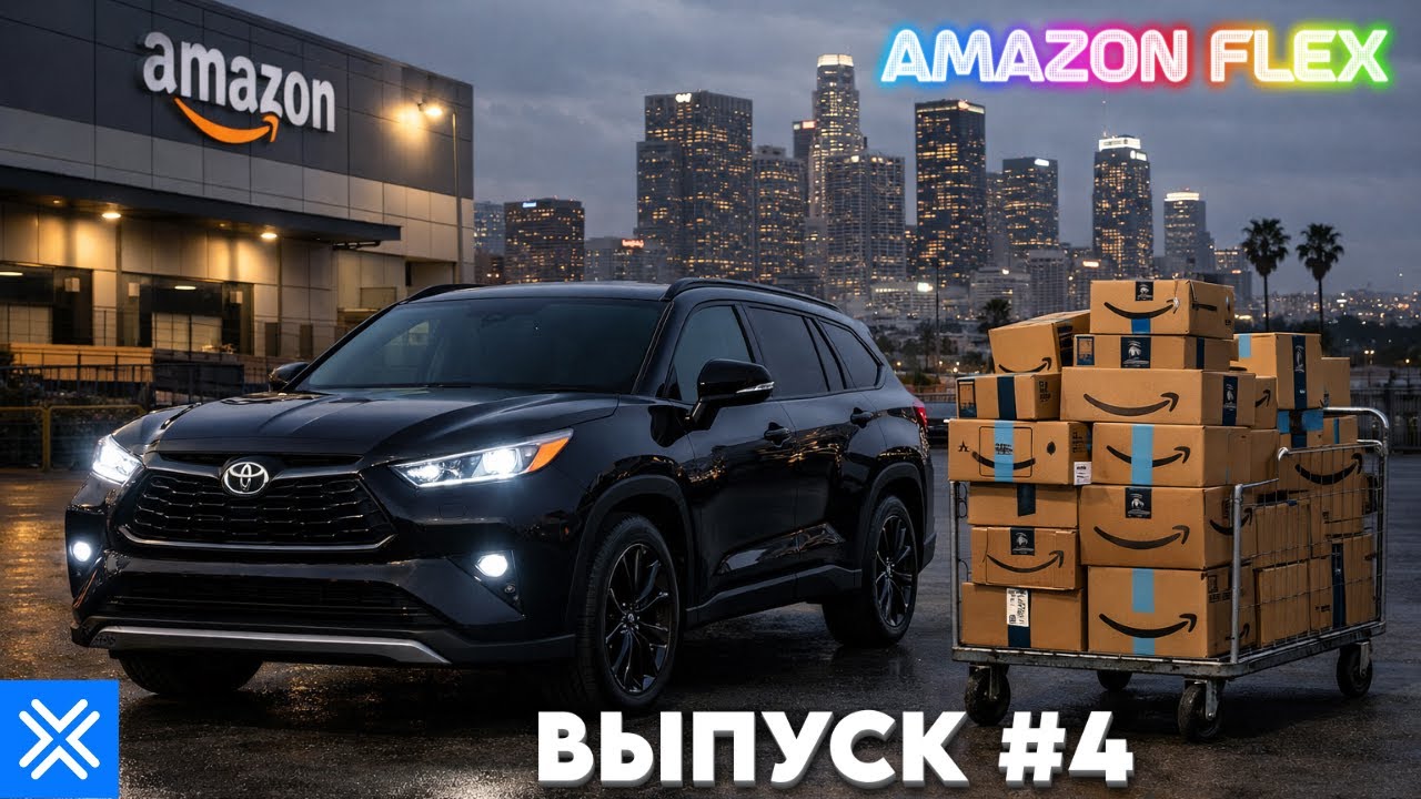 Доставка посылок Амазон Флекс в Америке. Работа в Amazon Flex в Лос-Анджелесе, США. Выпуск 4.