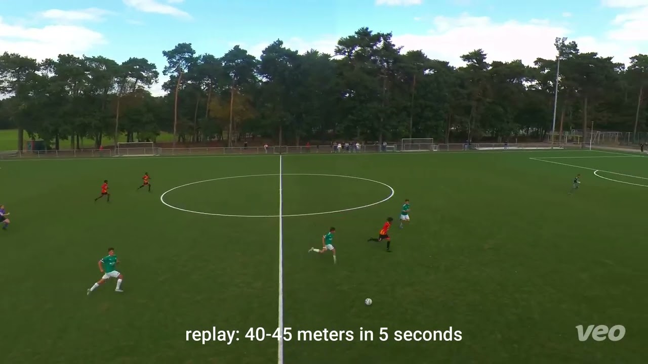 Goal after sprint of 45 meters in 5 seconds for a 15 year old