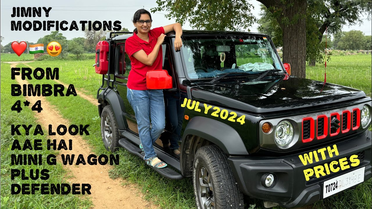 Jimny every modification from bimbra4*4 ❤️🇮🇳| July 2024 | black jimny looks like mini defender ❤️🇮🇳😍