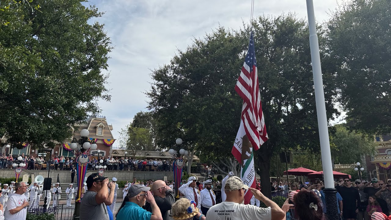 Disneyland&rsquo;s Memorial Day Flag Retreat w/ Navy Band Southwest, Dapper Dans, and Security Honor Guard