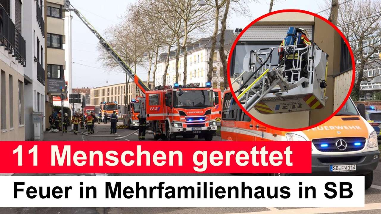 Feuer in Mehrfamilienhaus in SB: 11 Menschen gerettet