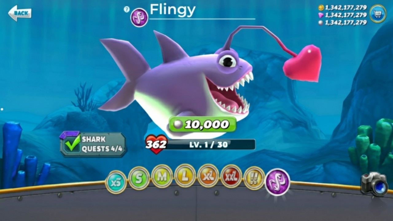 NEW FLINGY SHARK UNLOCKED AND FLINGLY SHARK GAMEPLAY - HUNGRY SHARK WORLD