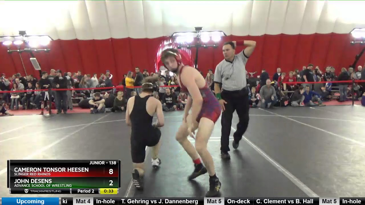 Junior 138 Cameron Tonsor Heesen Slinger Red Rhinos Vs John Desens Advance School Of Wrestling