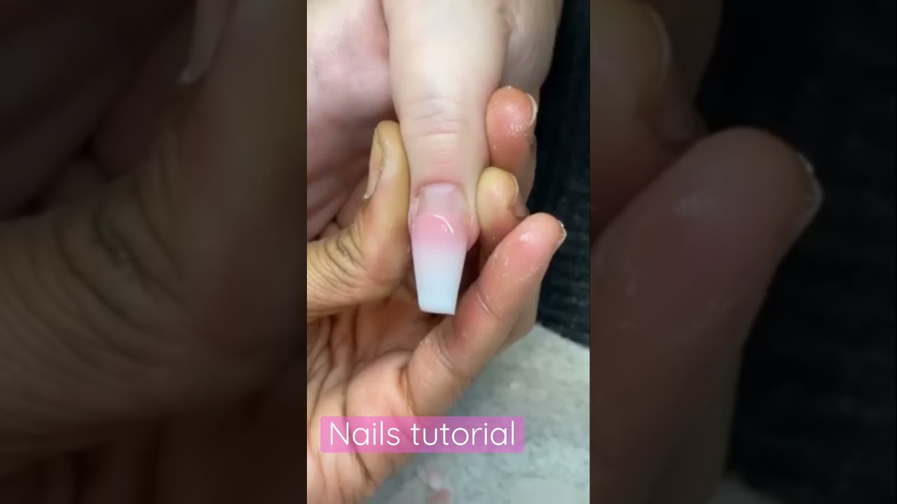 PERFECT 💅🏽Pink + White Ombr&eacute; nails tutorial ✨Acrylic Nails for Beginners | Nail Tech