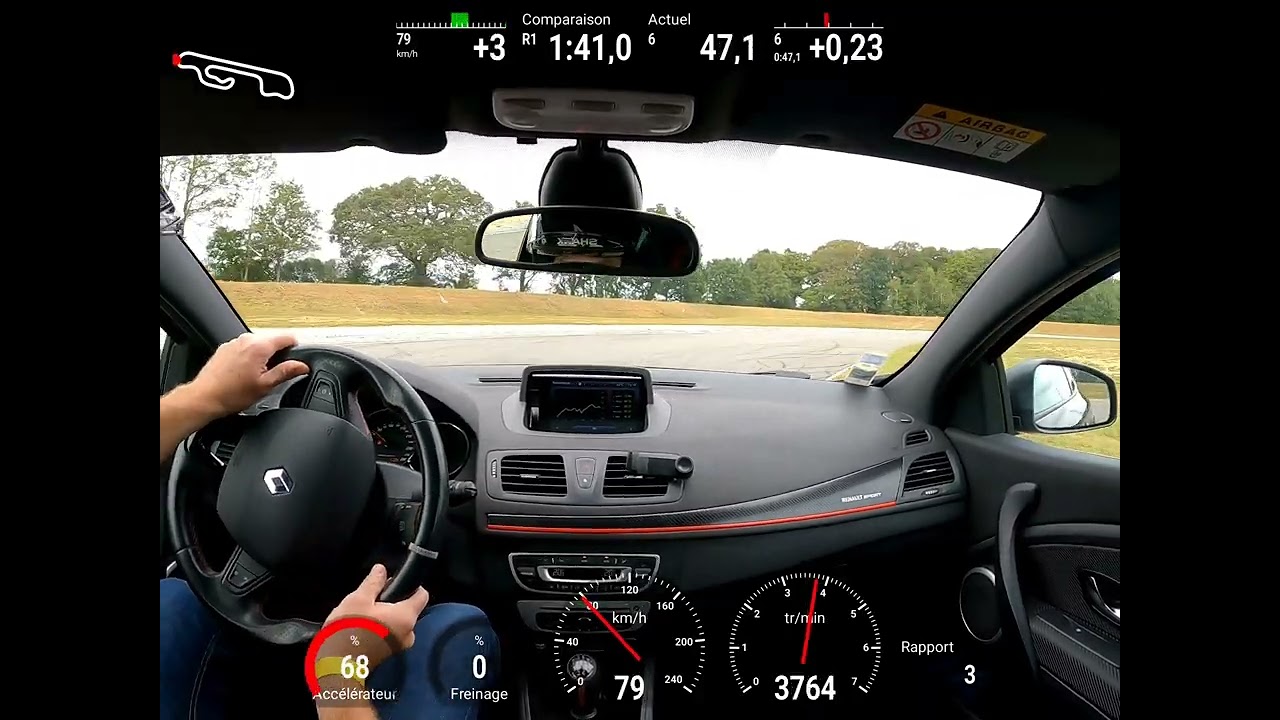 Track Day Racing West à Fay-De-Bretagne, Mégane 3RS stock. 25/09/2023. Racechrono pro et RS monitor