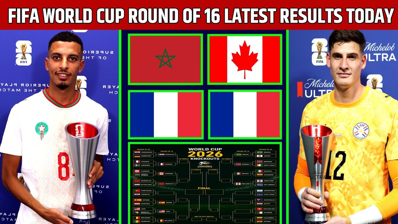 FIFA WORLD CUP 2026 ROUND OF 16 LATEST RESULTS & QUATER  FINAL QUALIFIED TEAMS TODAY 5th JULY 2026 