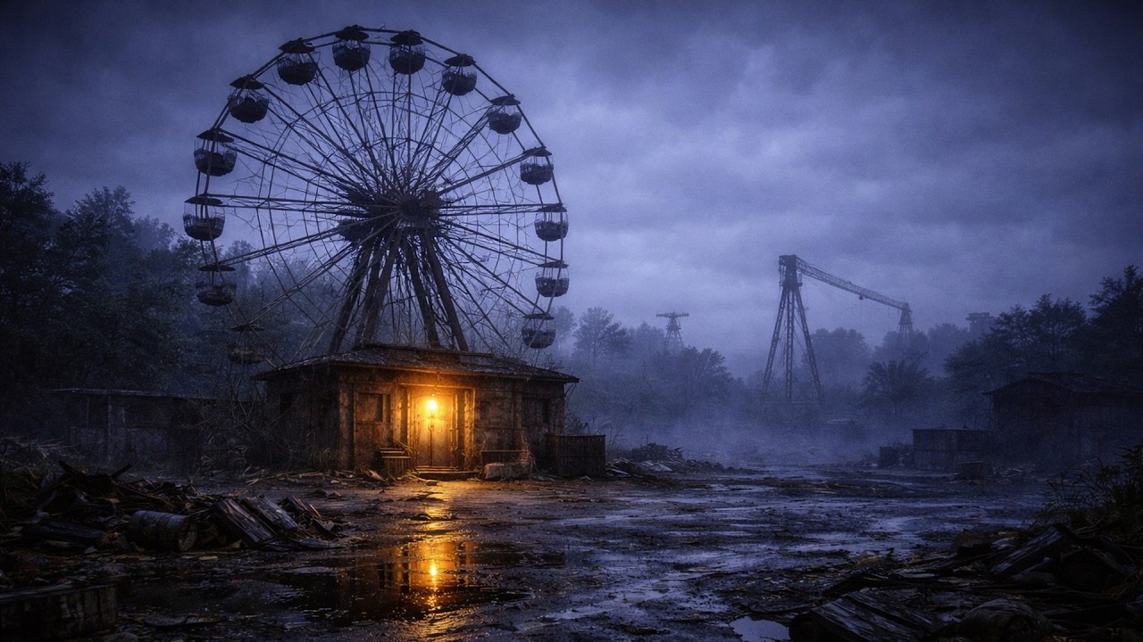 Silent Carnival Urbex | Post Apocalyptic Dark Ambient Journey - Abandoned Ferris Wheel