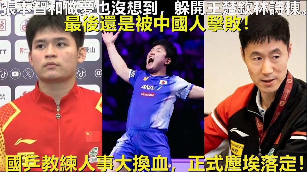 張本智和做夢也沒想到，躲開王楚欽林詩棟。最後還是被中國人擊敗！國乒教練人事大換血，正式塵埃落定！