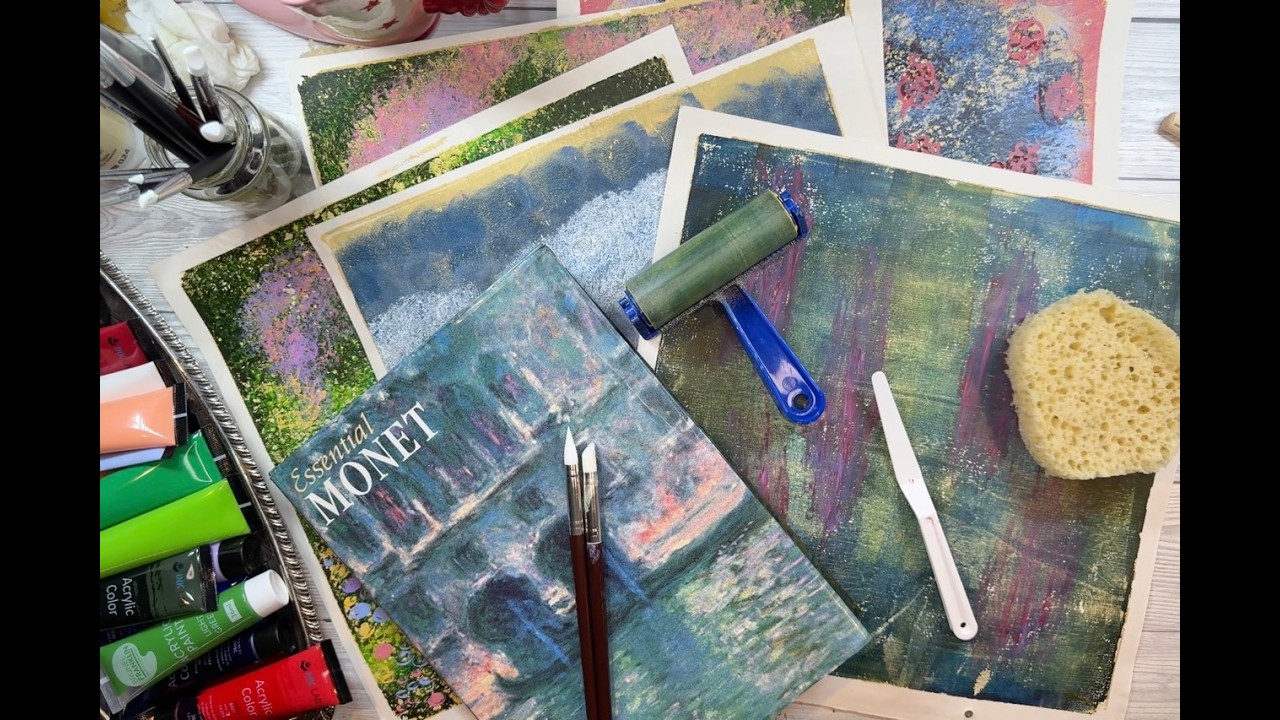 Gel Plate Play:  Monet-Inspired Play #1