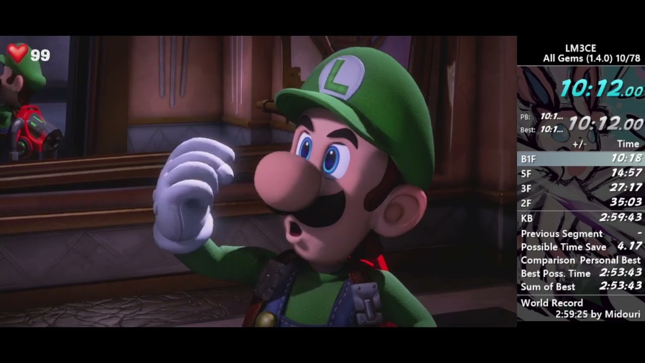 Luigi's Mansion 3 Speedrun All Gems% in 2:57:24 (WR)