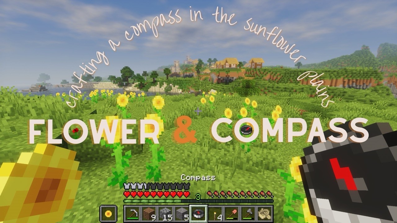 Crafting a Compass in the Sunflower Plains ✿✿✿ Minecraft ASMR, Original Music, No Commentary