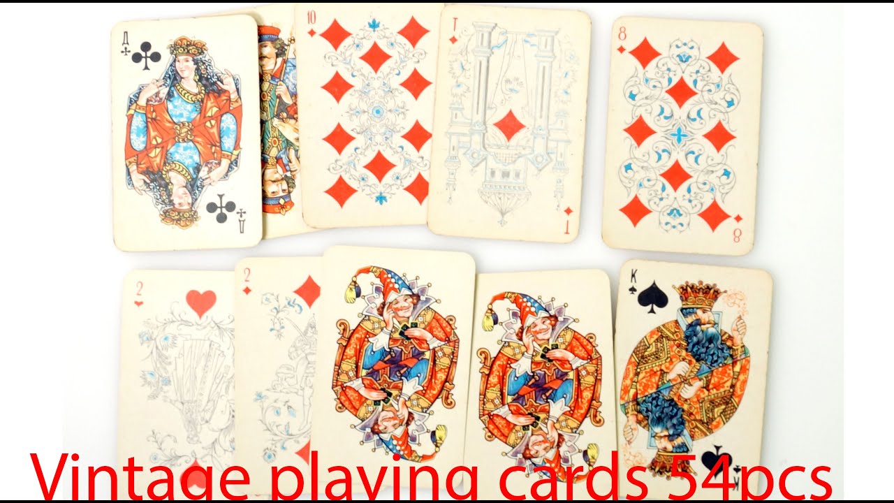 Vintage Playing cards - Soviet souvenir cards - set of 54 cards, collectible Playing cards