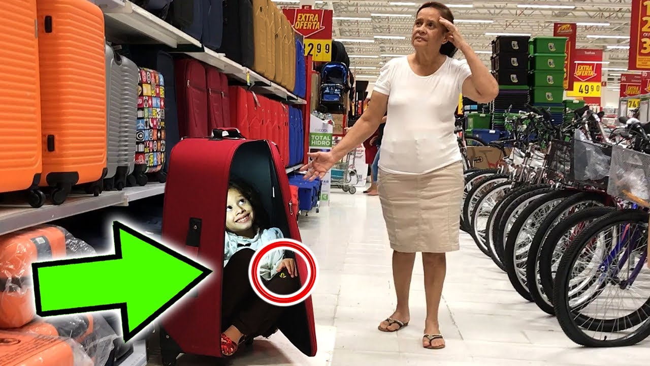 ESCONDE-ESCONDE NO SUPERMERCADO - VALENTINA COM DISFARCE DE MALA