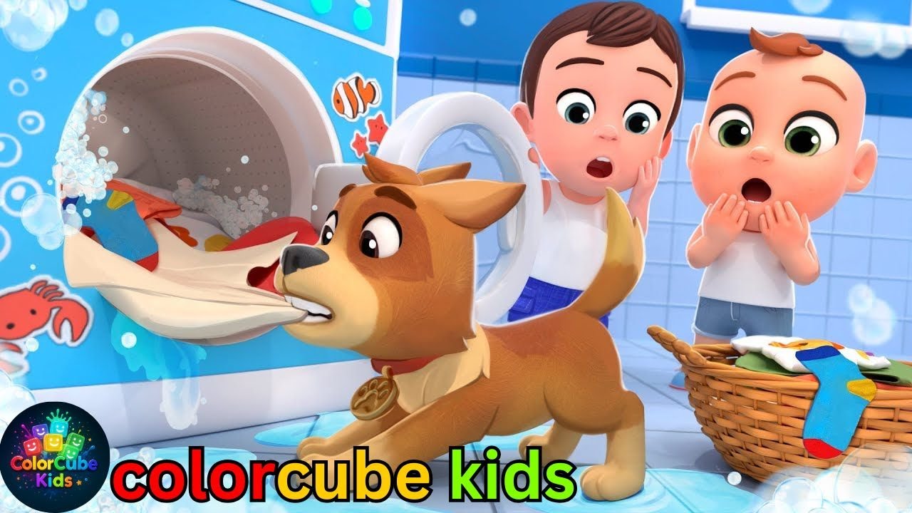 Laundry Day Fun 🧺✨ | 3D Kids Song | Wash, Dry & Fold with Happy Friends 🌈🎶