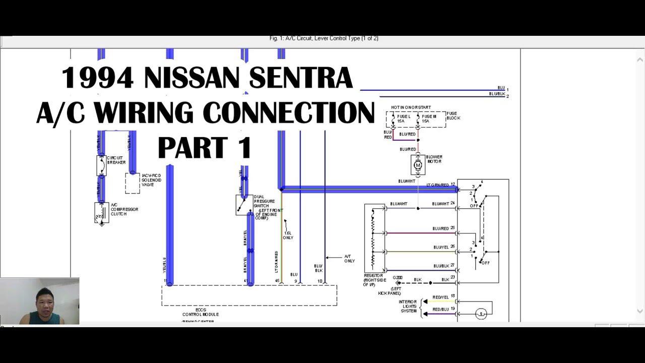 NISSAN SENTRA 1994 A/C WIRING CONNECTION PART 1
