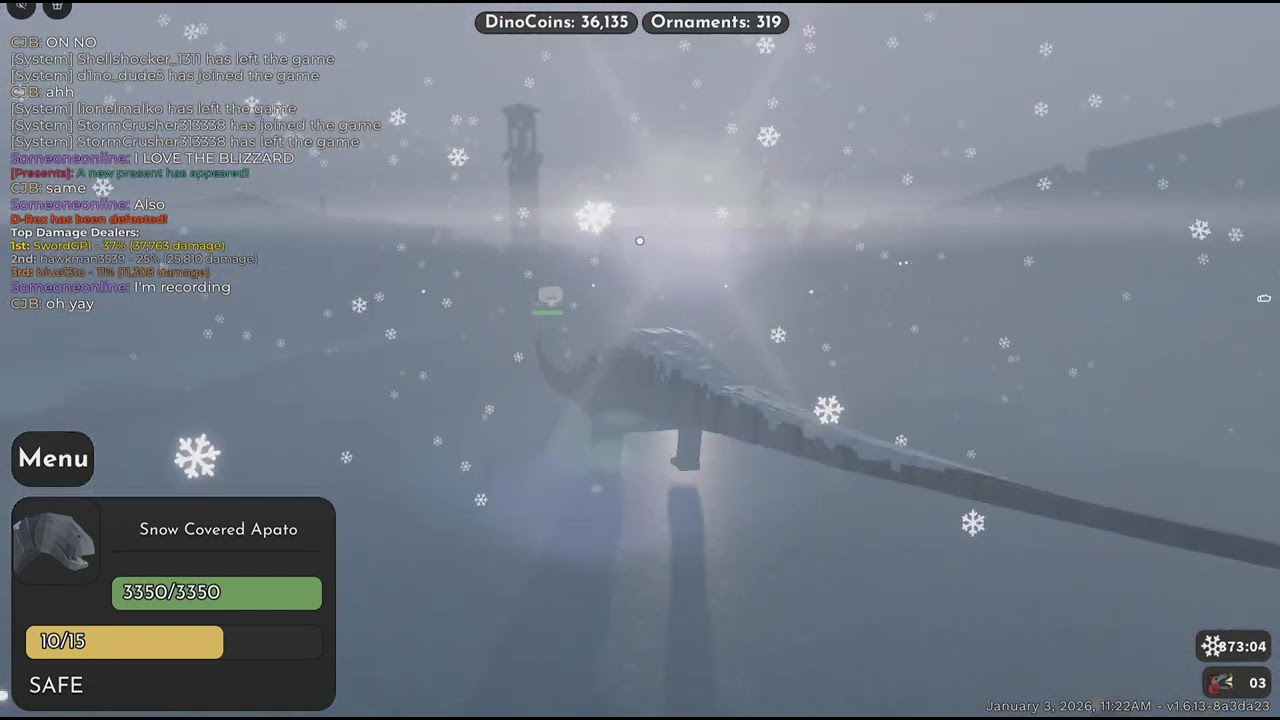 The Blizzard in Jurassic Blocky (Featuring my friend CJB)
