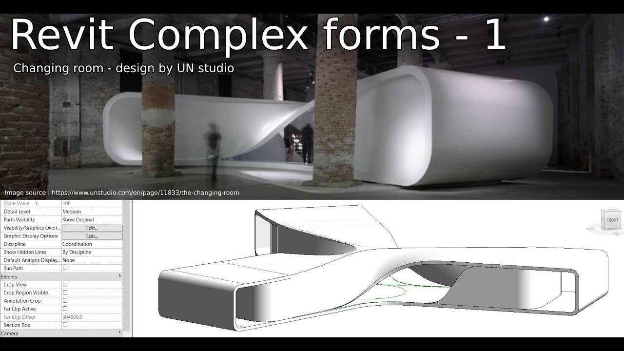 Revit Complex forms - Changing room by UN studio
