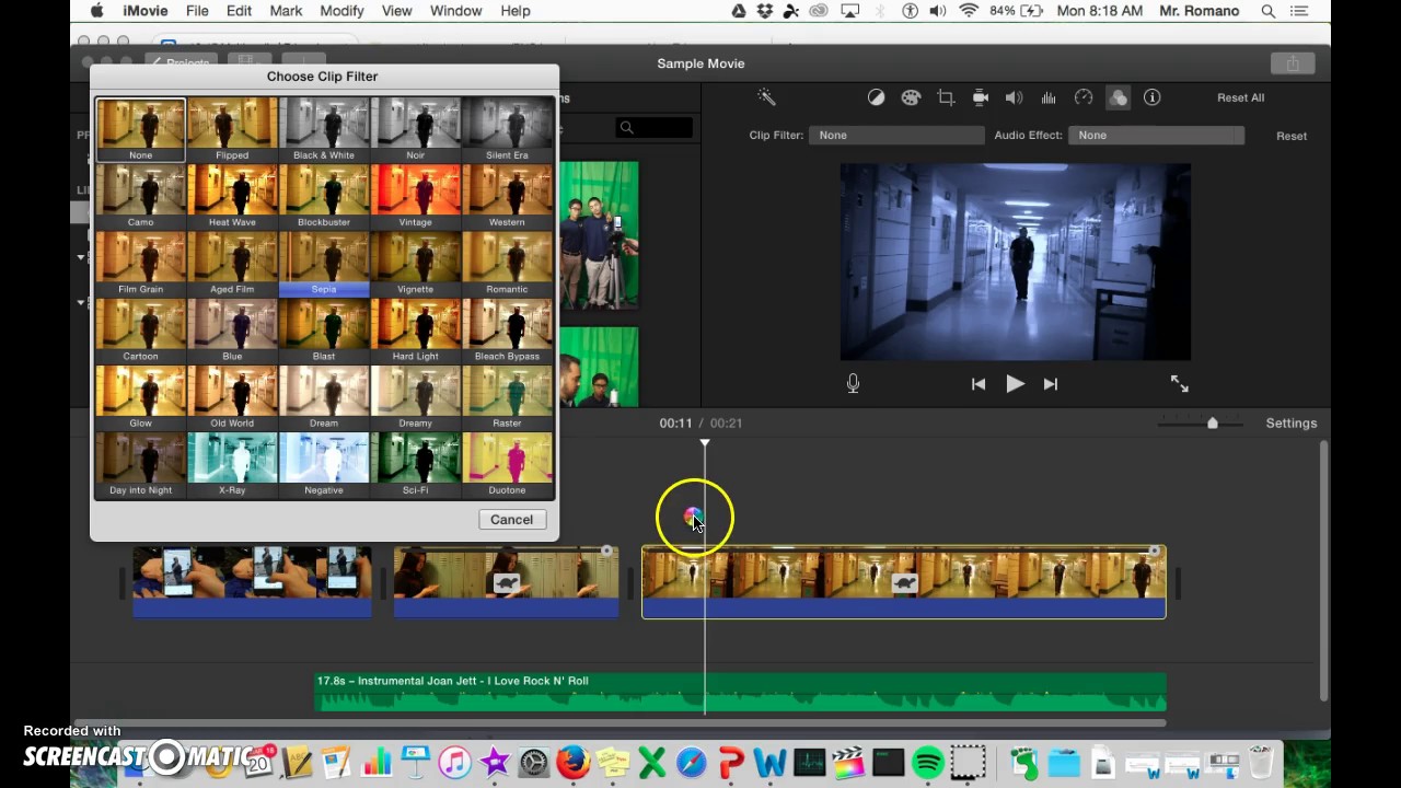 Color and Filters in iMovie