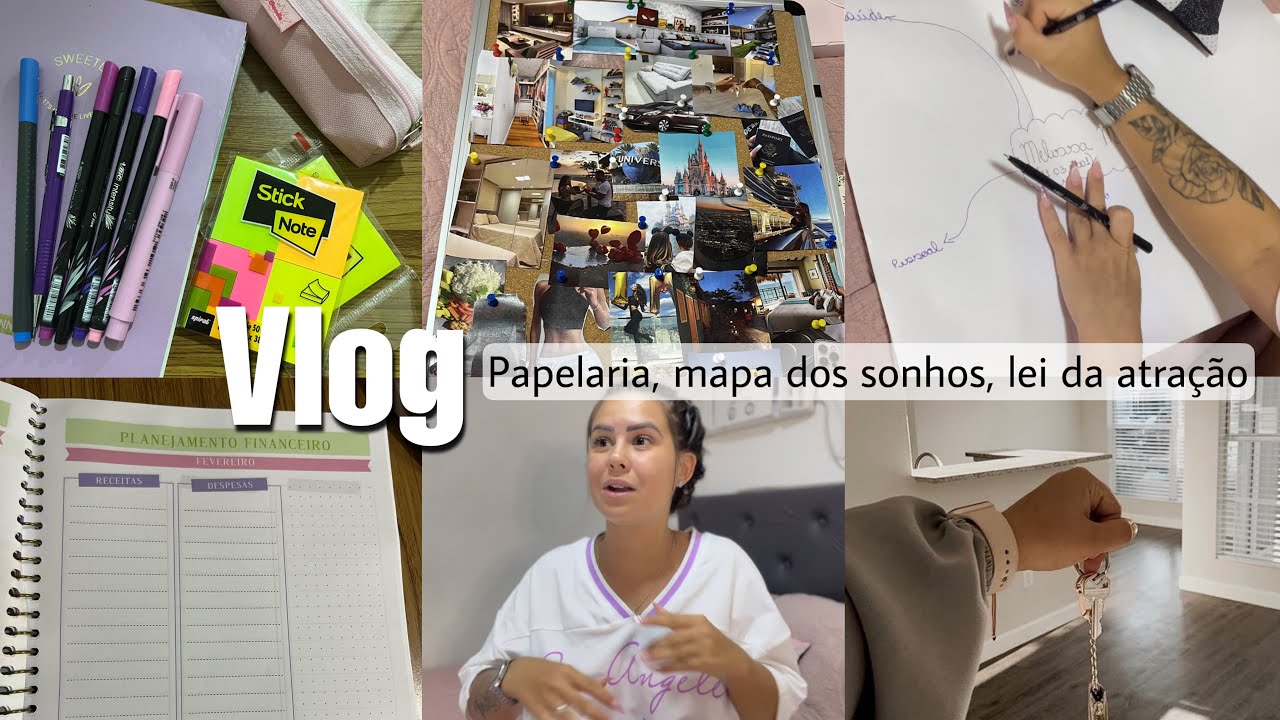 Vlog- comprinhas de papelaria; bate papo: lei da atração, mapa dos sonhos, metas 2023