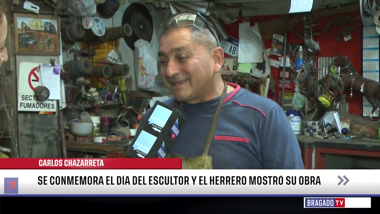 SE CONMEMORA EL DÍA DEL ESCULTOR Y EL HERRERO MOSTRÓ SU OBRA