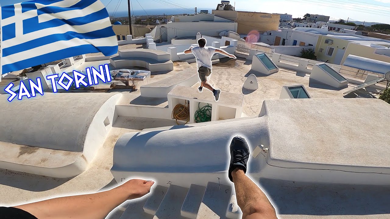 SANTORINI PARKOUR PARADISE 🇬🇷 - Rooftop POV Chase