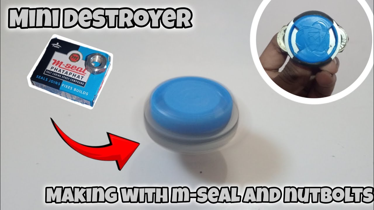 Making a mini Destroyer Beyblade with m-seal and nutbolts!! |must watch| #beyblade #diy #handmade 