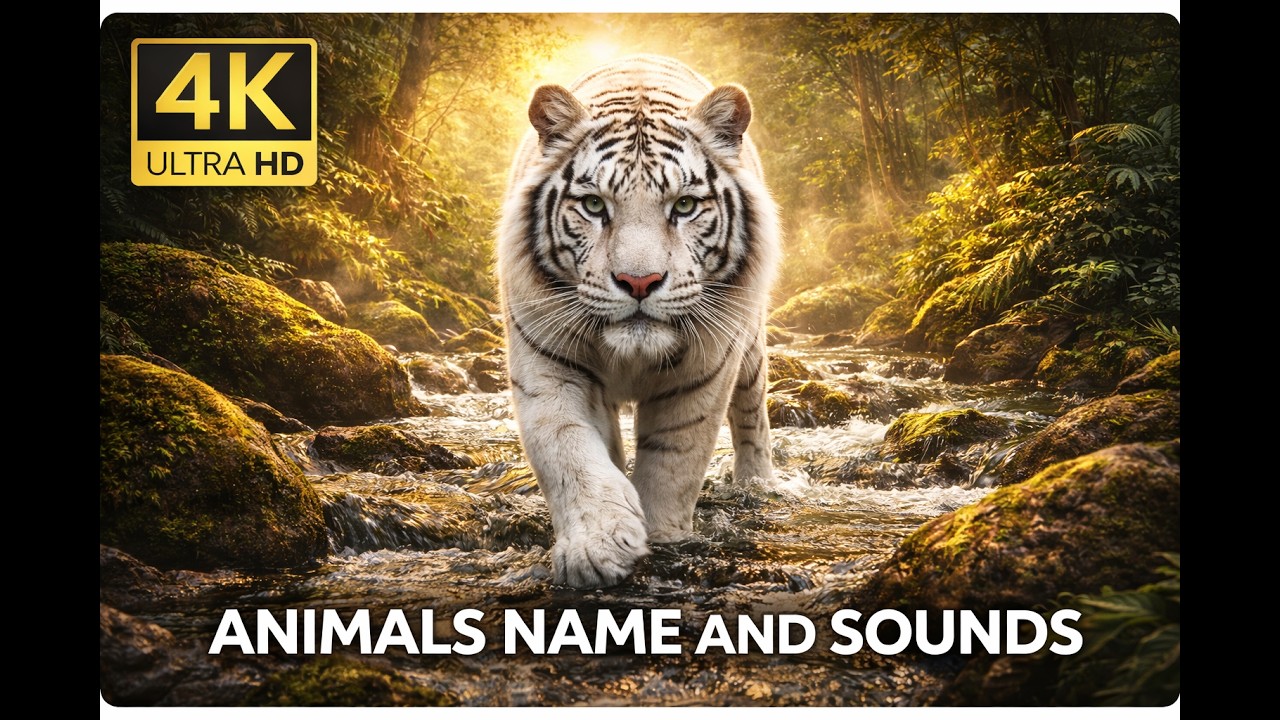 Animals Names and Sounds | 4K Ultra HD | Learn Animal Sounds