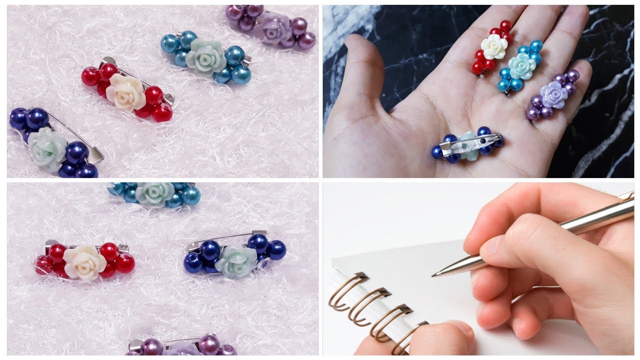 طريقه عمل أجمل وأسهل دبوس مشبك بروش بالخرز اللولى والتسعير اكسسور طرح  #اكسسورات_هاندميد ويستريونيون