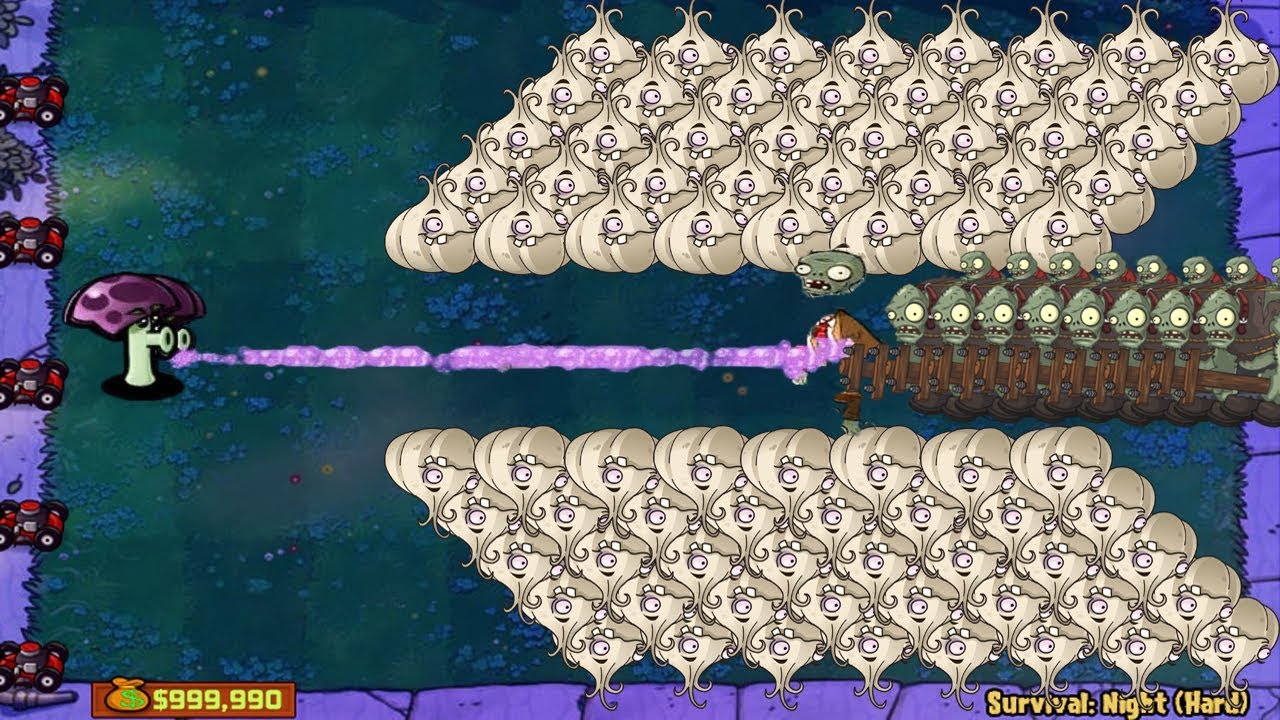 Plants vs Zombies - Scaredy Shroom vs Gargantuar vs Zombies