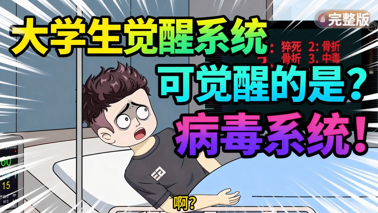 【一口气看完】一大学生在夜里醒来，发现自己眼前弹出系统用户，以为从此能走上逆袭开挂人生，不料却是病毒系统，需要将世间所有疾病都体验一遍，才能获得系统的奖励。#夜一漫谈 #抱歉，我的系统要我命