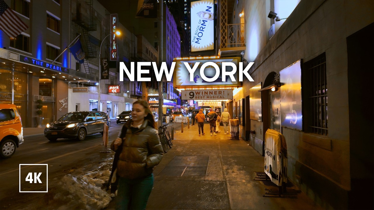NYC Night Walk - Midtown Manhattan Walking Tour 4K