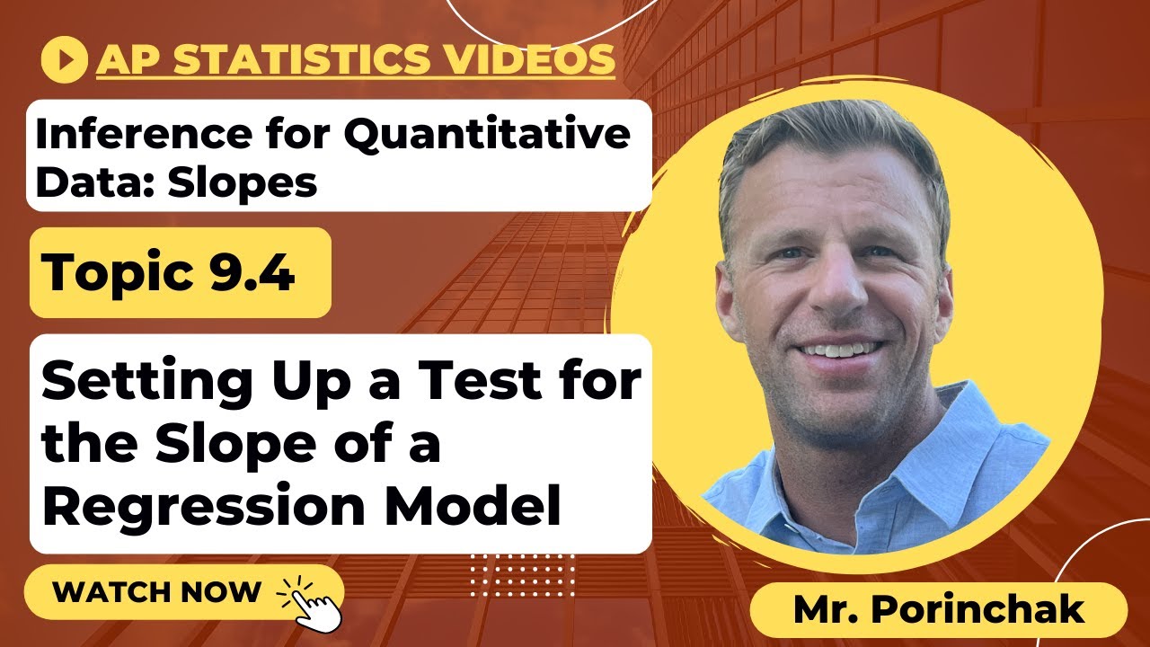 AP Statistics: Topic 9.4 Setting Up a Test for the Slope of a Regression Model
